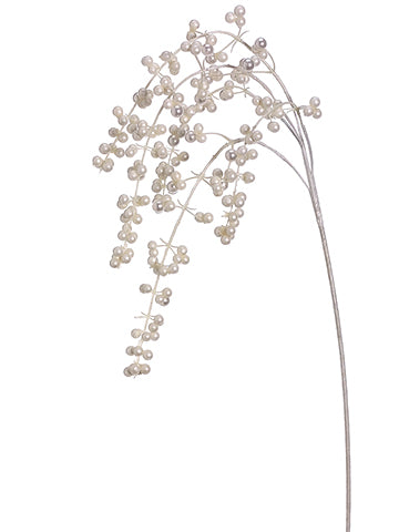 30" Hanging Pearl Berry Spray  Pearl (pack of 12)