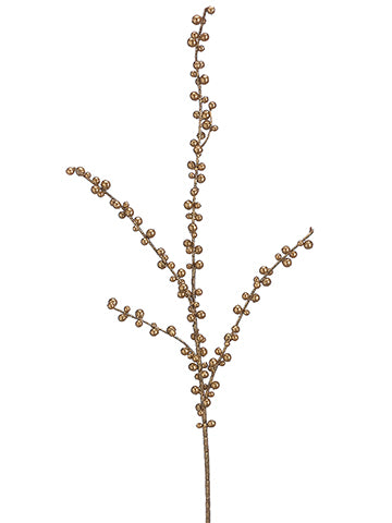 28" Plastic Berry Spray  Antique Gold (pack of 24)
