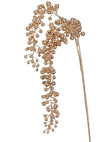 27" Metallic Hanging Berry Spray Gold Metallic (pack of 12)