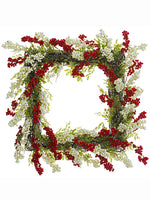 22"Wx22"L Berry Wreath  Red White (pack of 4)