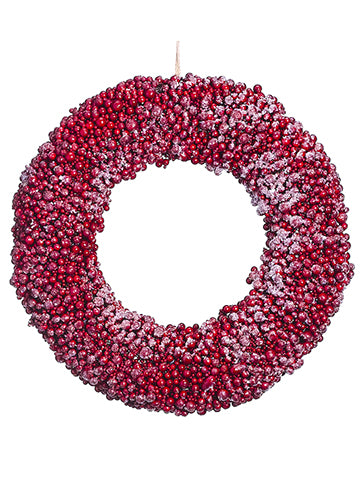 20" Snowed Berry Wreath  Red (pack of 1)