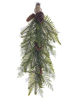 30" Pine/Fern/Cone Door Swag  Green (pack of 2)