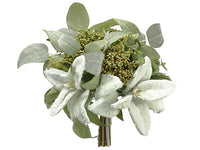 13" Lamb's Ear/Sedum/ Eucalyptus Bouquet Green Gray (pack of 2)