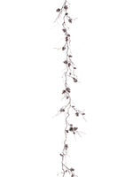 6' Frosted Plastic Pine Cone Garland Brown Frosted (pack of 12)
