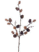 15" Plastic Pine Cone Pick  Two Tone Brown (pack of 24)