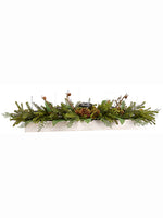 12"Hx12"Wx48"L Magnolia Leaf/ Pine/Cone Centerpiece in Wood Box w/Glass Candleholder X 5 G (pack of 1)