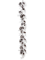 5' Snowed Pine Cone Twig Garland White Brown (pack of 2)