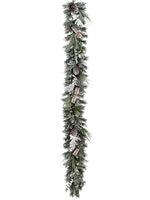6' Mixed Pine/Birch/Cone Garland White Green (pack of 2)