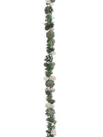5' Glittered Mixed Pine Cone Garland Green Cream (pack of 4)