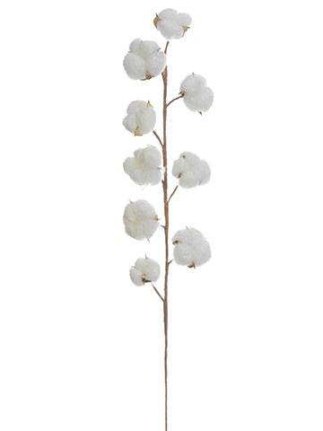 30" Glittered Cotton Ball Spray White Ice (pack of 8)