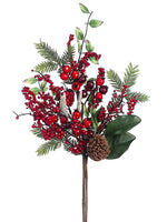 30" Berry/Pine Cone/Antler /Pine Bundle x3 Red Brown (pack of 6)