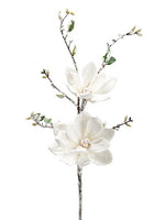 36" Snowed Magnolia Spray  White Snow (pack of 6)