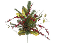 24" Berry/Pine Spray  Red Green (pack of 12)
