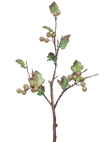 25" Glittered Maple Spray  Gold (pack of 12)