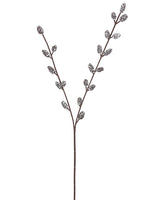 27" Snowed Mini Plastic Pine Cone Spray Brown White (pack of 24)
