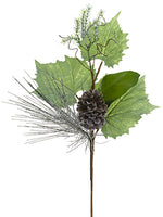 20" Pine Cone/Long Needle Pine/Grape Leaf Spray Green Gray (pack of 24)