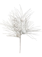 20" Glittered Berry/Long Needle Spray White (pack of 12)