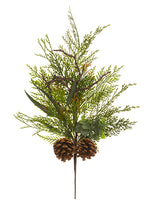 23" Eucalyptus/Pine Cone/Pine Spray Green Brown (pack of 12)