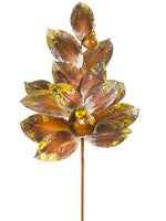 24" Magnolia Leaf/Pear Spray  Bronze Gold (pack of 6)