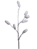 17.5" Snowed Pine Cone Spray  Brown Snow (pack of 24)