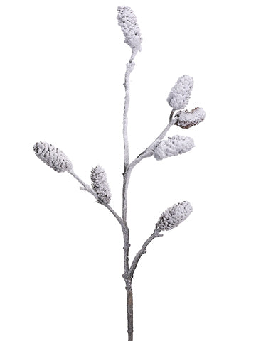 17.5" Snowed Pine Cone Spray  Brown Snow (pack of 24)
