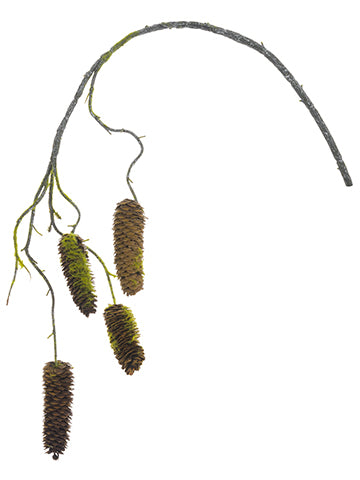 38" Pine Cone Moss Spray  Brown Moss (pack of 12)