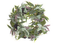 25" Lamb's Ear/Sedum/ Eucalyptus/Berry Wreath Green Mauve (pack of 1)