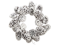 24" Snowed Pine Cone Wreath  Brown Snow (pack of 2)