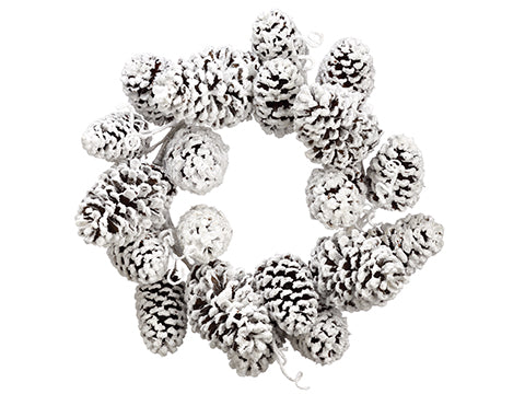 24" Snowed Pine Cone Wreath  Brown Snow (pack of 2)