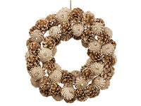 16" Glittered Rhinestone Wreath Champagne Clear (pack of 3)