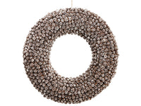 25" Pine Cone Wreath  Brown Whitewashed (pack of 2)