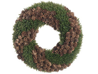 14.5" Cedar/Cone Wreath  Green Brown (pack of 4)