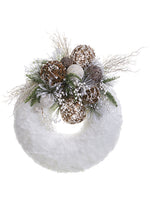 30" Snowed Pine/Berry/Fur Wreath White Green (pack of 1)