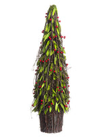 22"Hx8"D Mini Leaf/Berry Topiary in Twig Container Red Green (pack of 2)