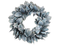 32" Glittered Magnolia Leaf Wreath Green Gray (pack of 2)