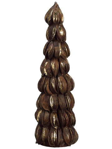 25" Cone Topiary  Brown Gold (pack of 2)