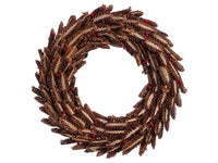 20" Pine Cone/Berry Wreath  Brown Red (pack of 2)