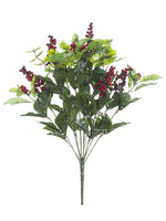 21.5" Berry/Eucalyptus/ Magnolia Leaf Bush Red Green (pack of 6)