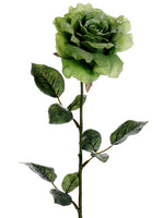 28" Glittered Rose Spray  Green (pack of 12)
