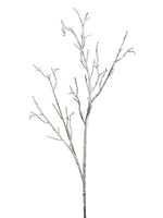 39" Glittered/Snowed Twig Spray White Brown (pack of 24)
