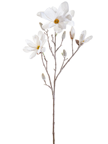 33" Iced Magnolia Spray  White Ice (pack of 12)