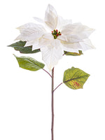 29" Iced Poinsettia Spray  White Ice (pack of 12)