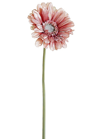 25" Glitter Gerbera Daisy Spray Pink (pack of 36)