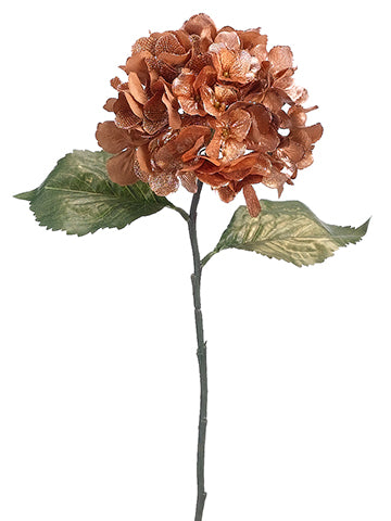 26.5" Metallic Hydrangea Spray Champagne (pack of 12)