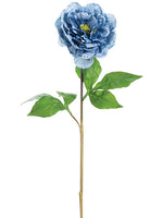 28" Velvet Peony Spray  Two Tone Blue (pack of 12)