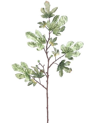 41" Metallic Fig Leaf Spray  Green (pack of 12)