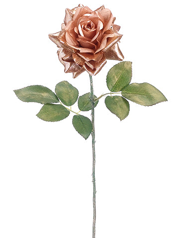 25.5" Metallic Rose Spray  Copper (pack of 12)