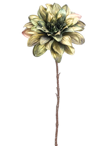 27" Dahlia Spray  Green (pack of 12)