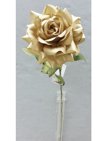 25.5" Pearlized Open Rose Spray Champagne Pearl (pack of 12)