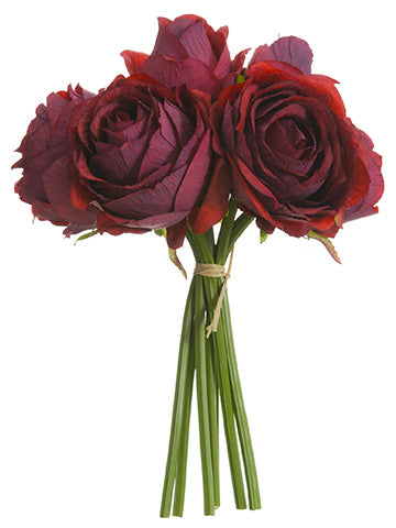 10" Rose Bouquet  Red Green (pack of 12)